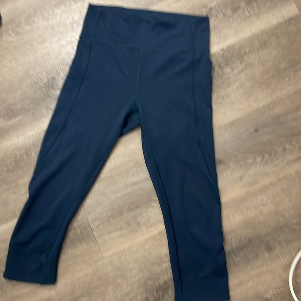 Lululemon Nocturnal Teal In Movement Crop Yoga Tights Everlux Rare Size 6 Blue - Picture 2 of 6